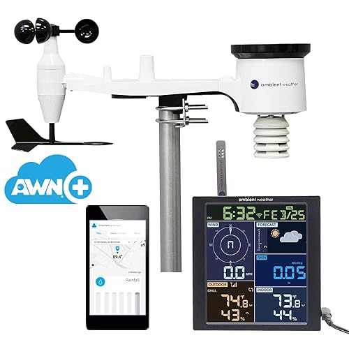 Miniatura 8 de Ambient Weather Estación meteorológica WiFi WS-1965 con monitoreo remoto y acceso a la red Ambient Weather