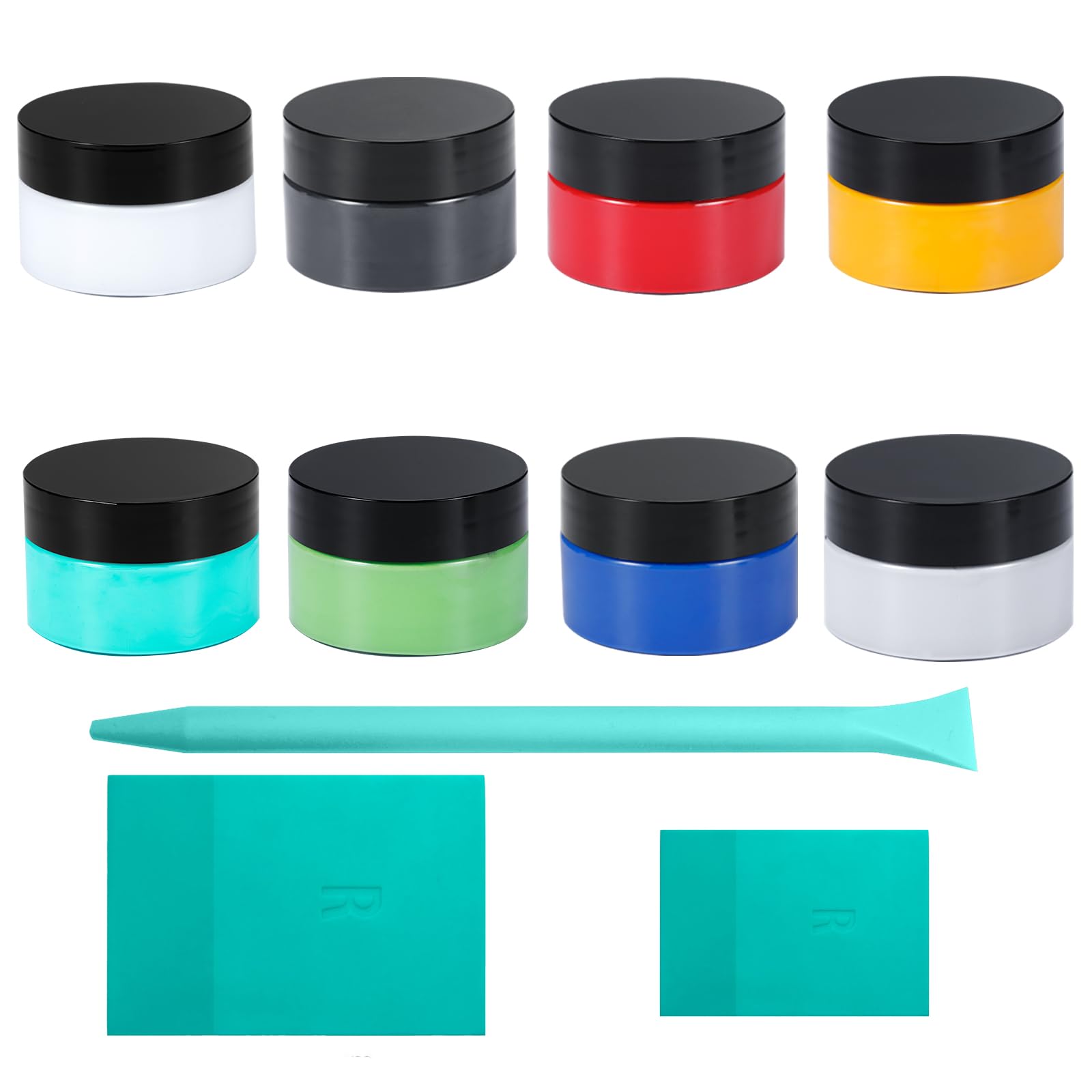 Chalk Paste Paint Set with 3 Silicone Squeegees | Stencil Paint &amp; Silk Screen Paint Kit | Chalk Finish DIY Craft Paint for Wood, Fabric, Furniture, Signs &amp; Home Decor 8-Color