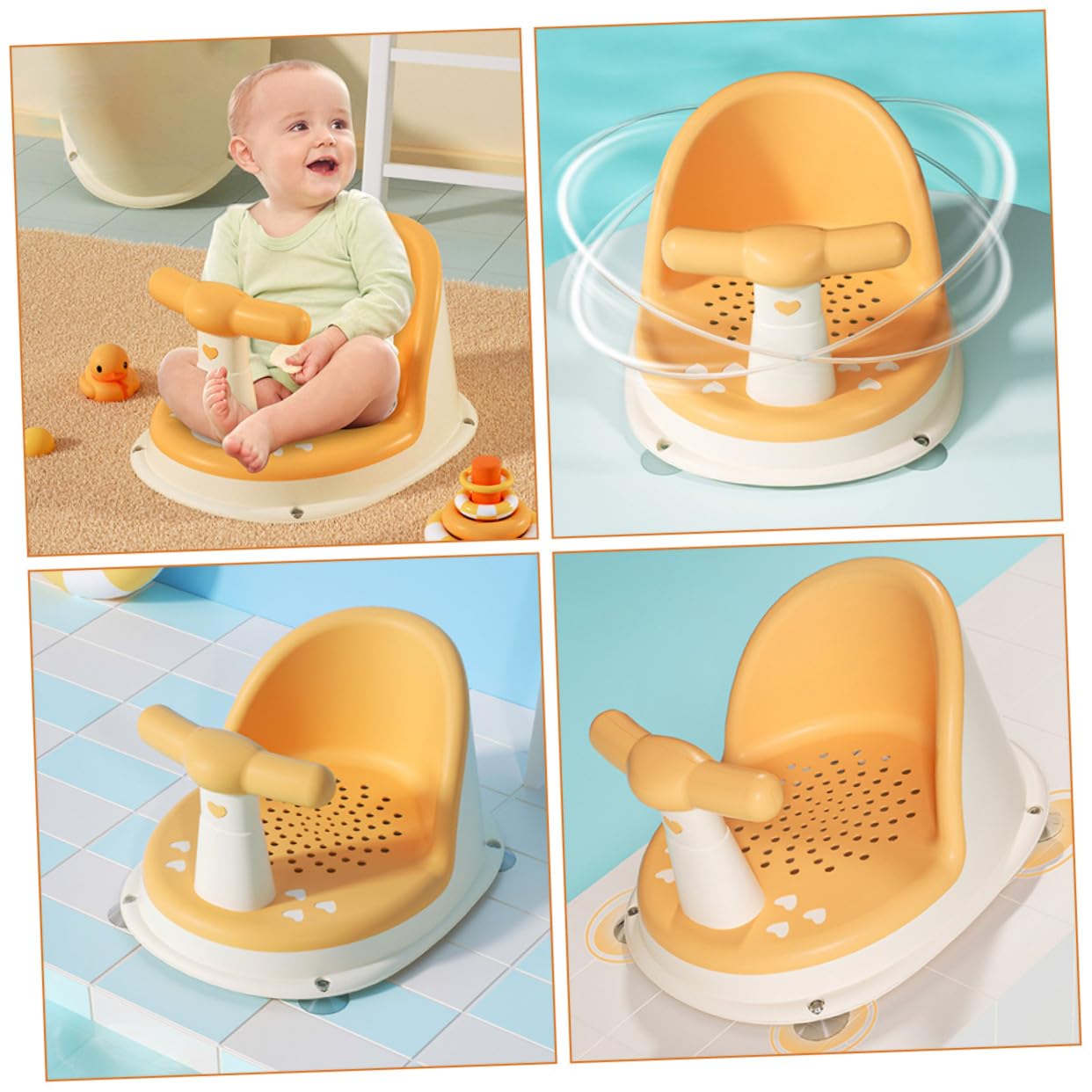 Asiento Antideslizante Tpe y Pp Baño para Bebés
