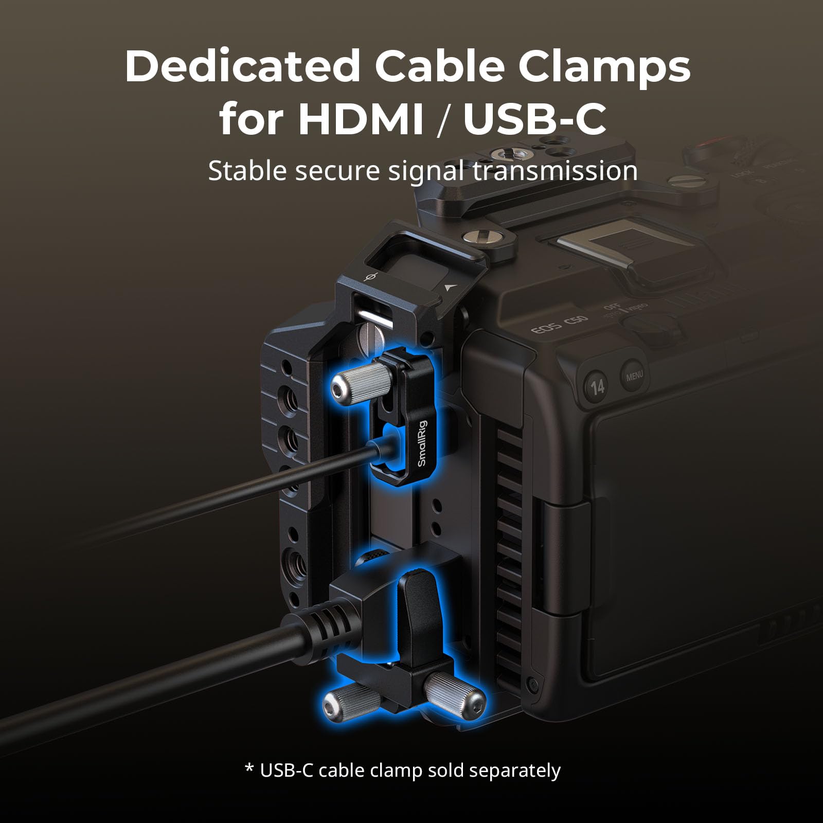 SMALLRIG Kit Cage pour Canon C50 avec Extension de Poignée XLR, Cage pour Caméra avec Griffe Porte-Accessoires, Serre-Câble pour HDMI, Plaque de Dégagement Rapide Intégrée pour Arca Trépied - 5657
