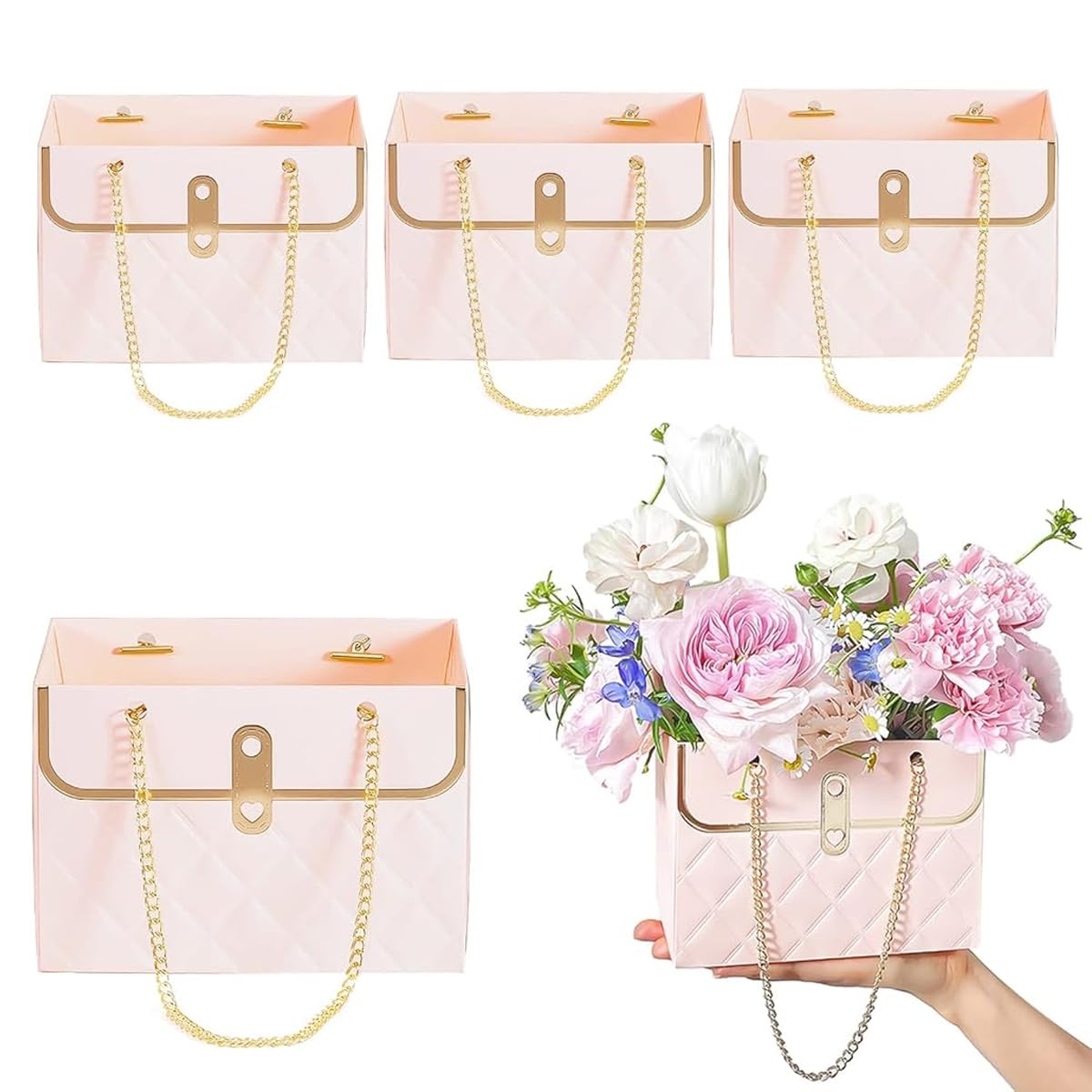 See full amazon price history chart for PATPAT® 4 Pack Florist Bag Flower Paper Gift Box with Metal Chain, Paper Flower Gift Bags, Bouquet Portable Flower Handbag Box, Wedding Gift Wrap Bag, Small Florist Carrier Bag for Valentines Day PATPAT® 4 Pack Florist Bag Flower Paper Gift Box with Metal Chain, Paper Flower Gift Bags, Bouquet Portable Flower Handbag Box, Wedding Gift Wrap Bag, Small Florist Carrier Bag for Valentines Day (B0D9SCZJ5P) Amazon Price History, Amazon Price Tracker