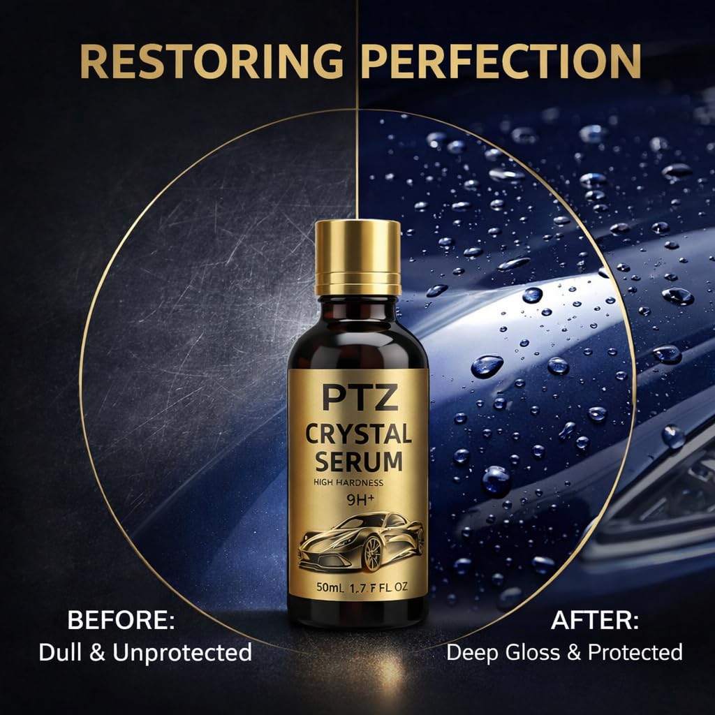 2Pack PTZ Crystal Serum for Cars – Advanced Graphene Ceramic Coating for Cars(100ML), 9H Graphene Coating for Auto Car Detailing, Gloss Hydrophobicty Anti Scratch (1*PC) - 3