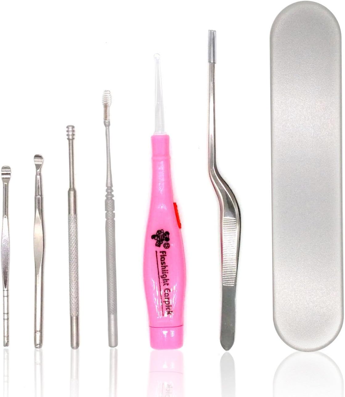 6pcs Ear Pick with Light LED Ear Curette Earwax Removal Ear Cleaning Set with Storage Box