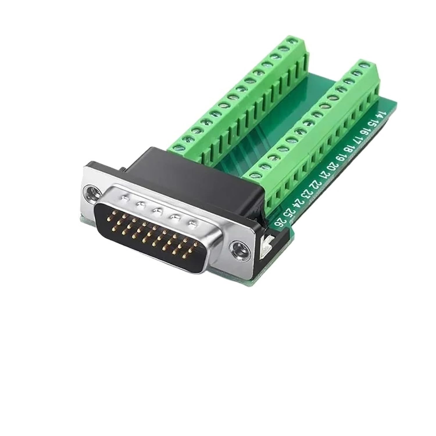 DB26 Male Female Serial Port Connector 26 Pin Breakout Terminal Adapter Gold Plated Copper 26Pin D-SUB DB26 Solderless(MHS)