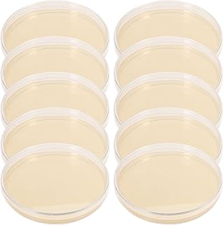 Gatuida 10Pcs Sciences Nutrient Agar Petri Dishes 9cm Prepoured Agar Plates Tissue Culture Plate Clear Lab Steriles Dish with Lid for Science Projects Labs Analysis Experiment Supplies