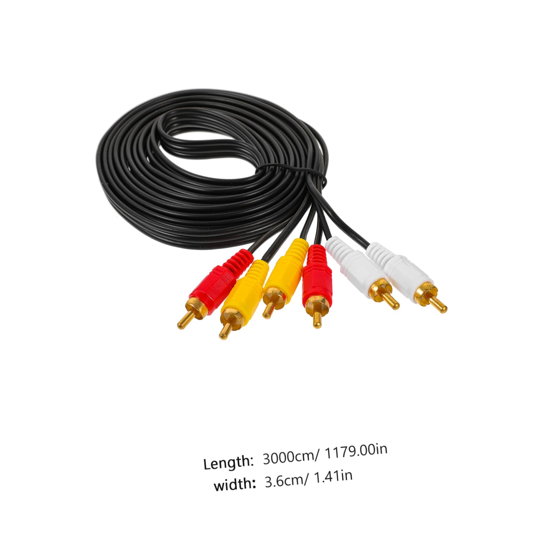 VILLCASE 3m Male to Male Composite Cable for DVD and Vcd Players Connects Audio and Video Equipment Six Heads for Versatile Use