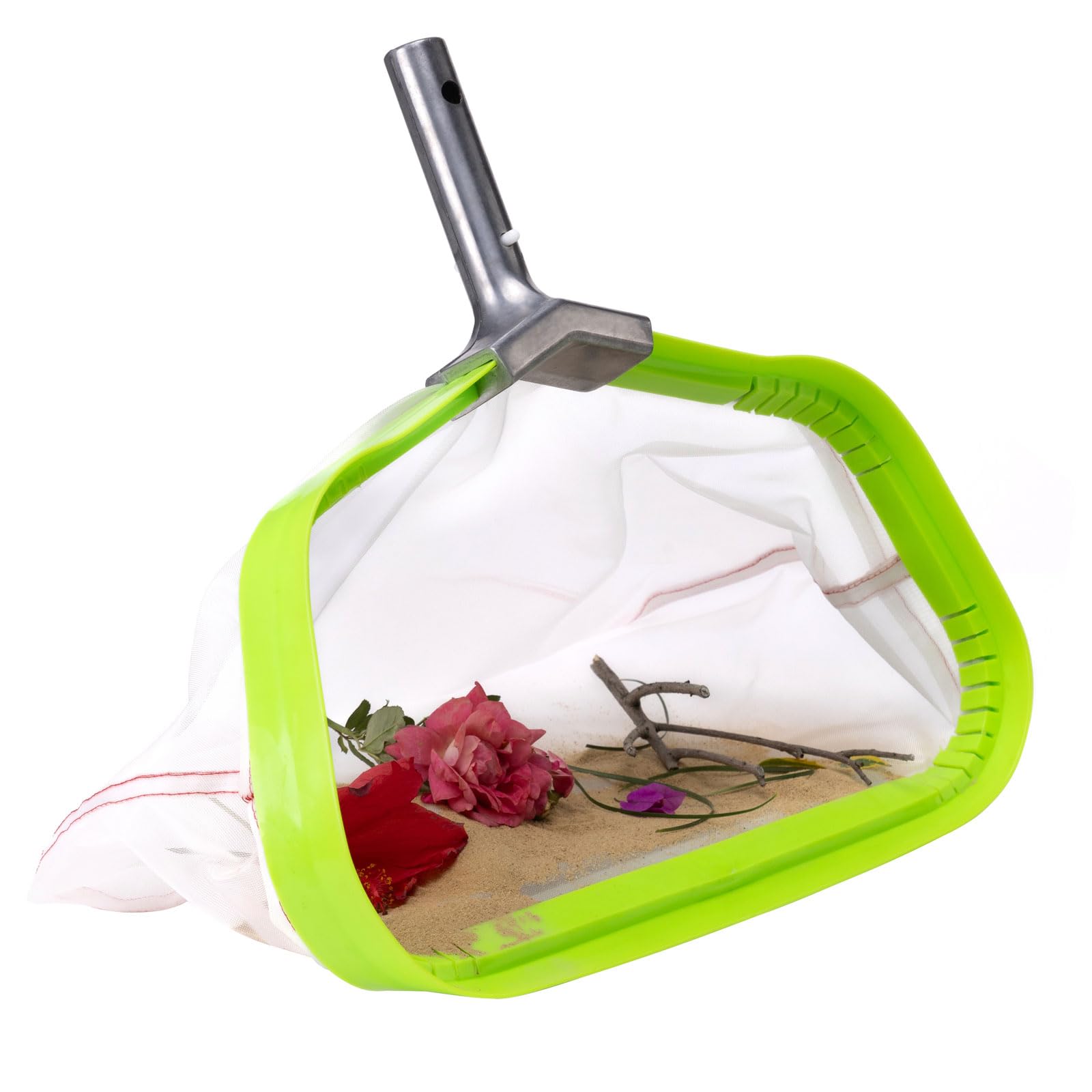 Malla Ultra Fina Red para Piscina, Carga Pesado RecogeHojas de Piscina con Marco de Aluminio, Cesta de Nailon Resistente al Desgarro para Recoger Lodo, Pool Rake Skimmer Net
