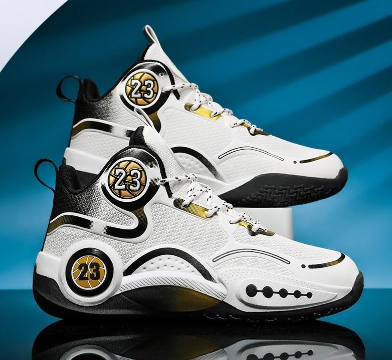 Zapatillas de Baloncesto caña Alta for Hombre, Antideslizantes, Resistentes al Desgaste, con absorción Impactos, Ligeras, for Entrenamiento Deportivo Zapatos para Caminar