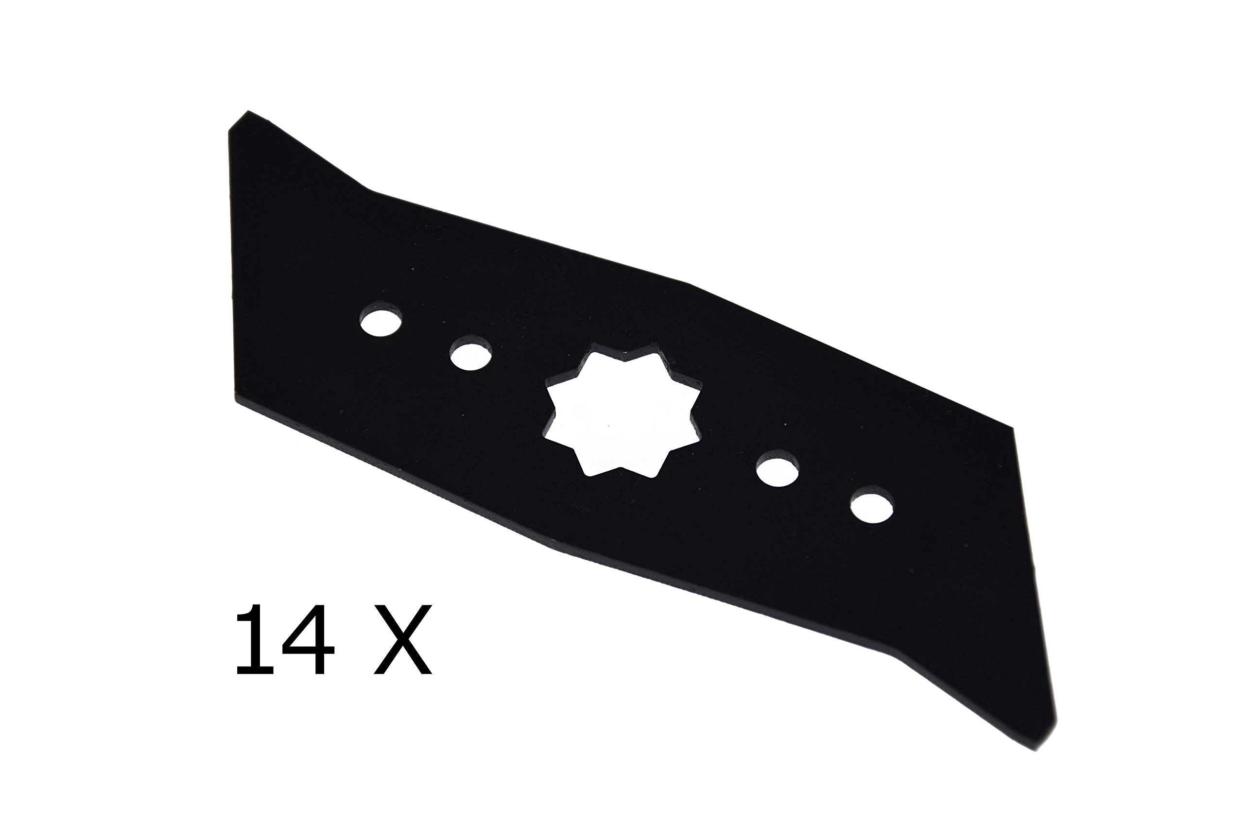 14 x ostrza wertykulatora do Wolf UV, UR-ES, LY150, 28, 30, 32, B, E, EL, EV, EVD, XM, Expert Plus, UR-K, UVEB/ASGATEC, EV 1100, EV 1400/OLYMPIA, 3615095, 3615005, 35684005 0, 356 8.081