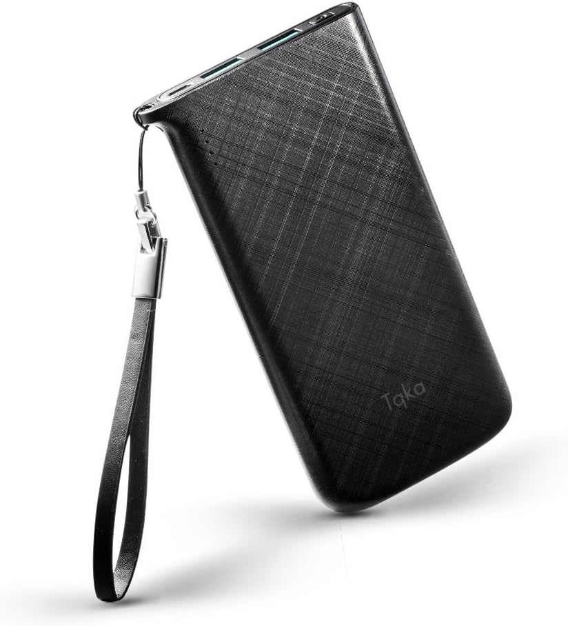 Tqka Quick Charge 3.0 10000mAh Portable Charger with All Input & Output QC 3.0, Dual Output Power Bank with High-Density Li-Polymer Battery Pack for iPhone, iPad, Samsung, HUAWEI and More