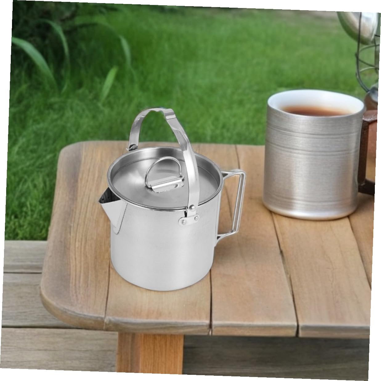 TOYANDONA Hervidor De Agua Para Exteriores De Tetera De Acero Inoxidable Para Camping Senderismo y Picnic Calentamiento Rápido