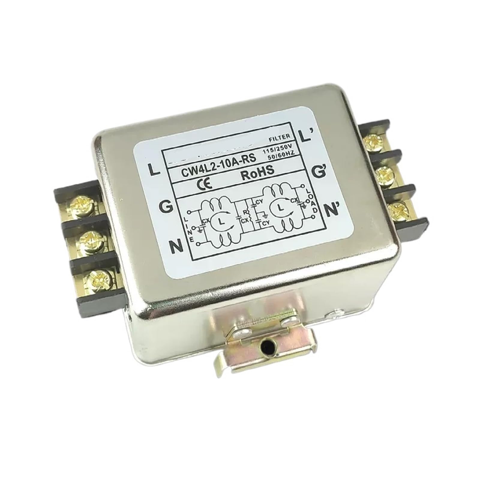 WBBAYDRFR CW4L2-10A/20A/30A-RS Rail Fixed Single-Phase Power Filter AC220V(CW4L2-10A-RS)