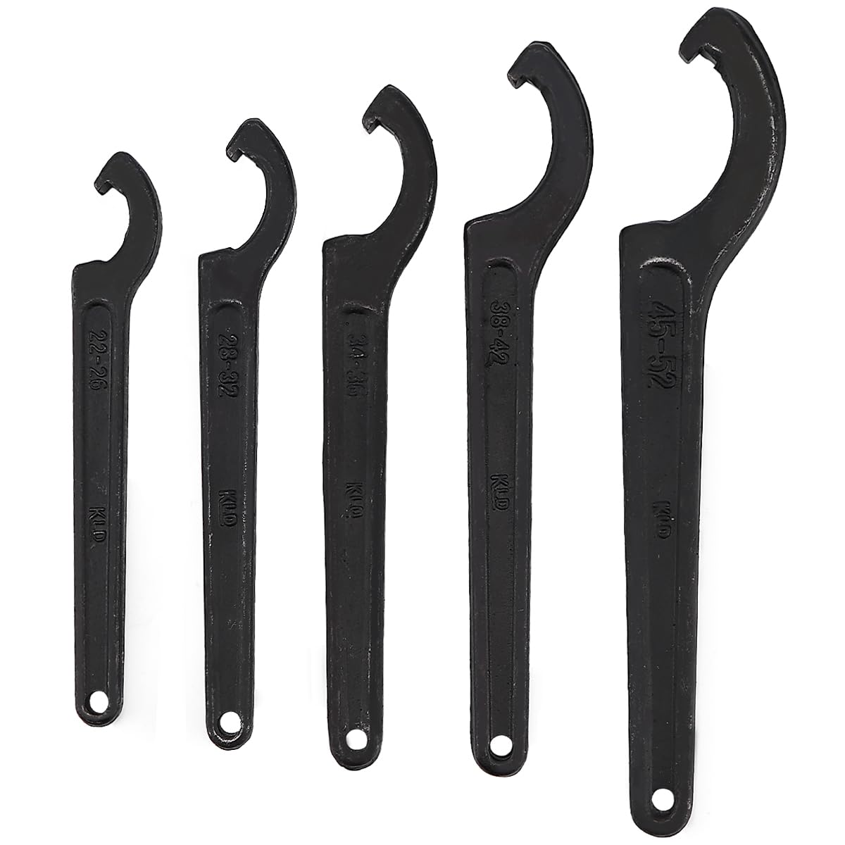 ZJIVQO 5PCS C-Shape Spanner Wrench Set for Coilover System (5 Size), Black