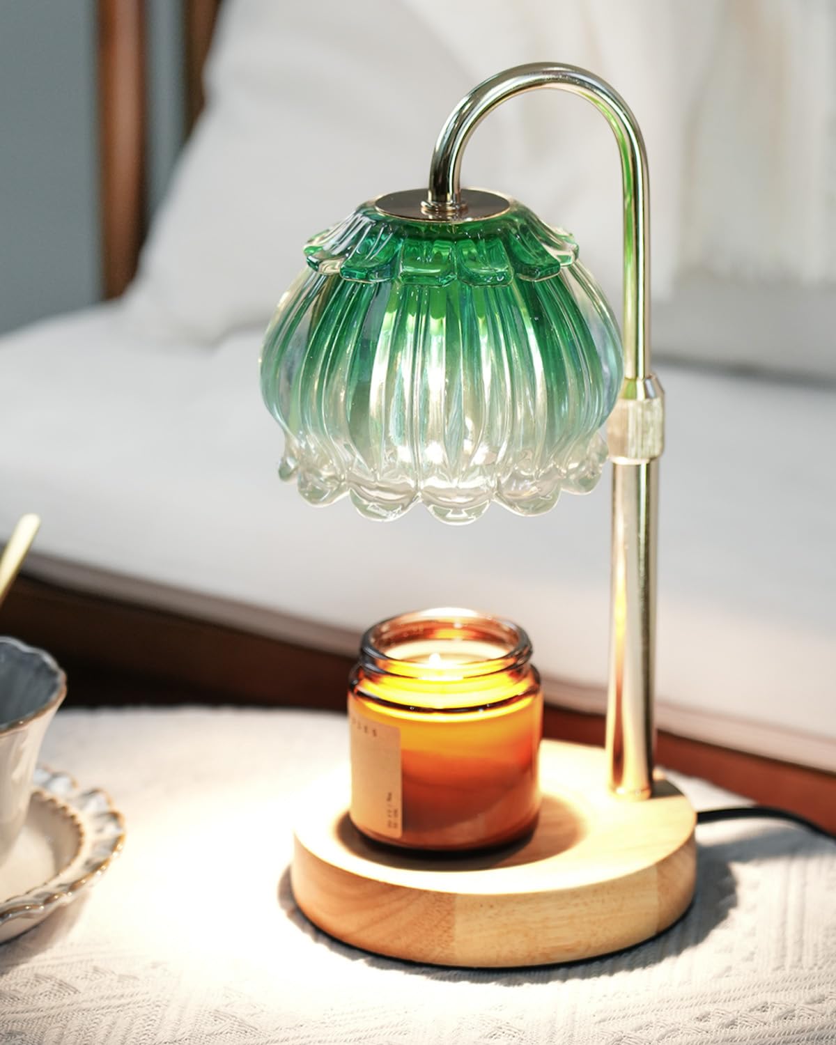 HAIDOLIANG Candle Warmer Lamp with Timer - Adjustable Height and Stepless Dimmable, Birthday Gifts for Women/Mom, Flower - Unique Home Decor Room