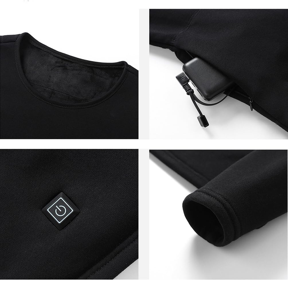 Ropa Interior Térmica De Manga Larga con Forro Polar Suave Y Calefacción Eléctrica por USB