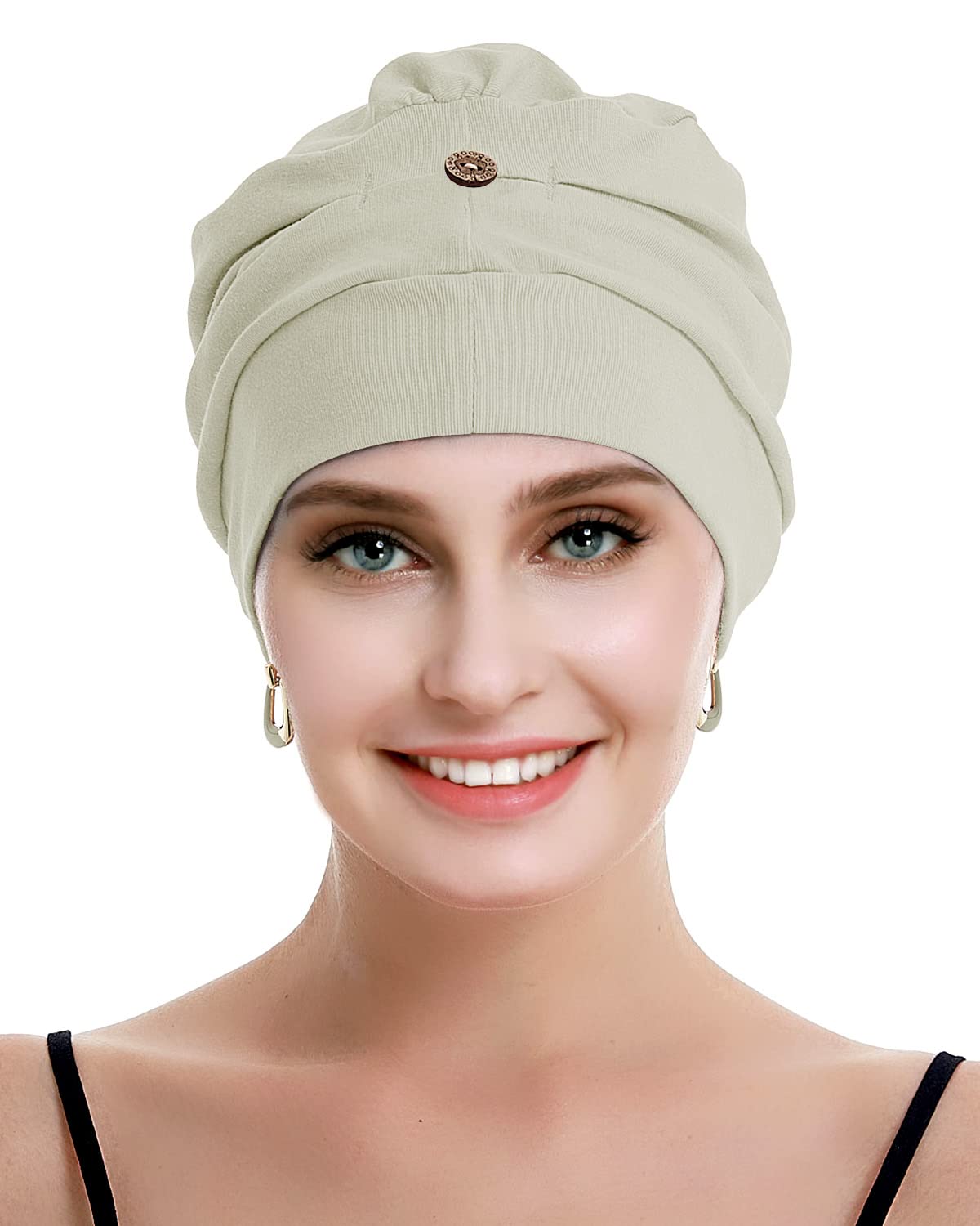 Osvyo Women's Warm Grey Chemo Headwear For Cancer Hairloss Hat - Cotton Lightweight Headwear,