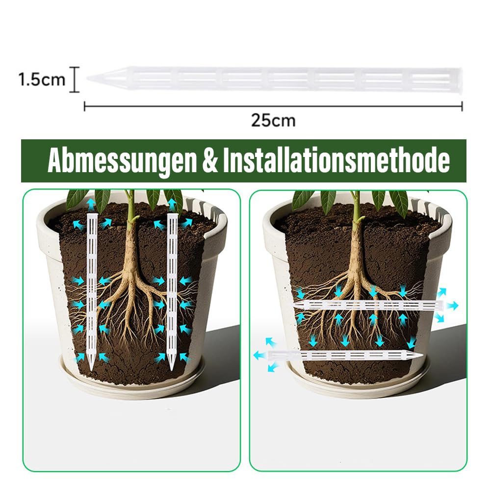 Varillas de ventilación para plantas, 40 piezas, aireador de tierra, tubo de raíz de plantas, tubos de ventilación para plantas, varilla de ventilación de suelo, ventilador de suelo para