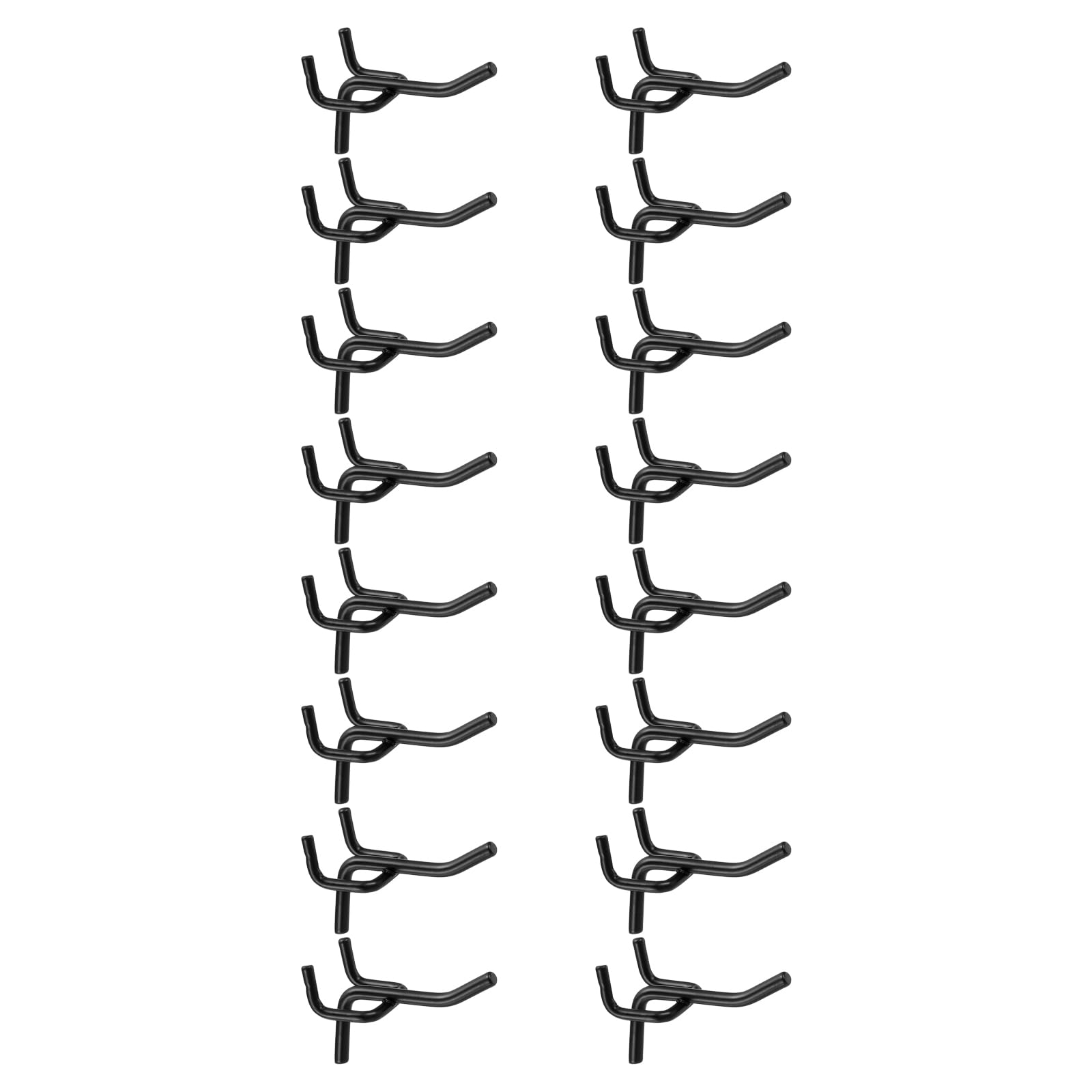 sourcing map 50pcs Pegboard Shelving Hooks 2" Stainless Steel Peg Board Display Hook Hanging Holders Wall Mount Organize Tools for Workbench Garage Kitchen Store, Black