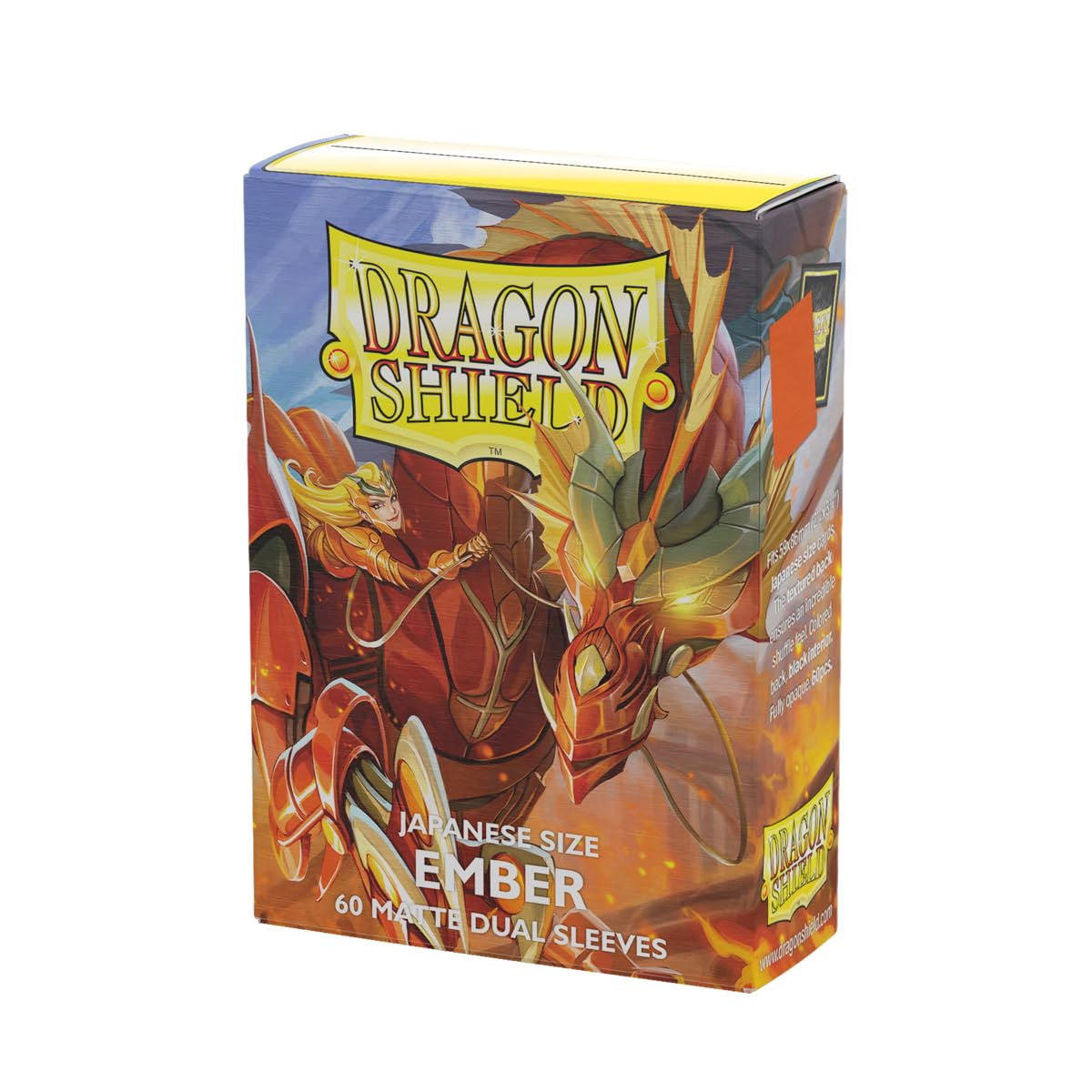 Dragon Shield - Matte Dual - Japanese Size Card Sleeves | 60 CT - Smooth & Tough Premium TCG Sleeves - Compatible with Yu-Gi-Oh, Naruto, Cardfight & Vanguard | Ember