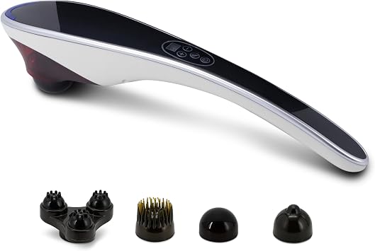Rechargeable Handheld Back & Neck Massager for Pain Relief Deep Tissue - Electric Double Head - Electric Percussion Body Massage for Shoulder, Leg, Muscles, Neck & Foot Massager - Full Body Massagers