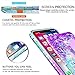 LeYi Compatible for iPhone XR Case with Tempered Glass Screen Protector [2 Pack] for Girls Women, Glitter Bling Liquid Cute Clear Protective Phone Cover Cases for Apple iPhone 10 XR 10XR, Teal/Purple