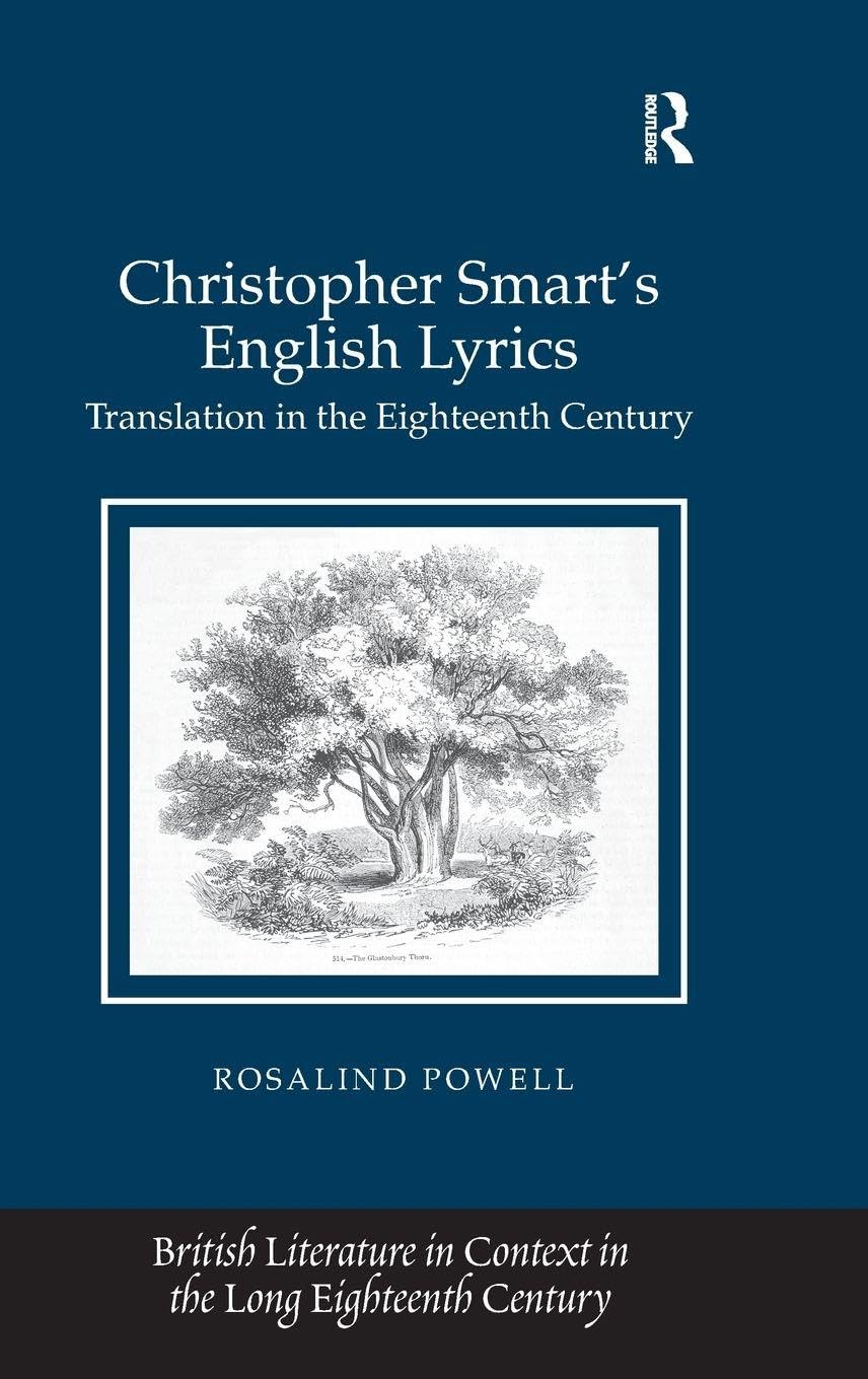 Buy Christopher Smart's English Lyrics: Translation in the Eighteenth Century (British Literature in Context in the Long Eighteenth Century) — BookShops.in