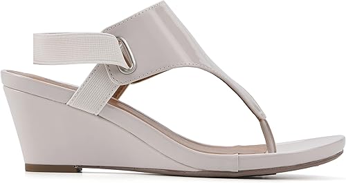 Miniatura 3 de WHITE MOUNTAIN Sandalias de cuña para mujer All Dres Triangle Thong Sling-Back