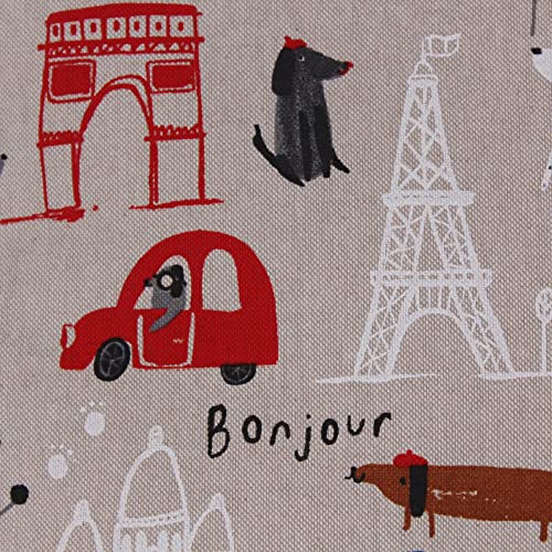 Hans-Textil-Shop Kissenbezug Baumwoll Mix Motive Muster, Kissen, Kissenhülle, Kopfkissenbezug, Sofakissen, Couchkissen, Dekokissen (Hunde in Paris, 40 x 40 cm) – Bild 5