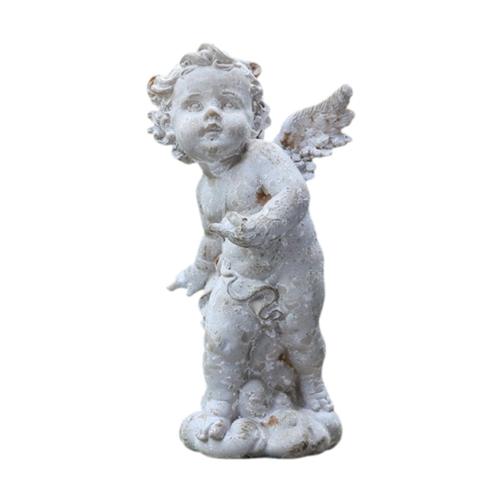 Statue ange jardin robuste et résistante aux intempéries pour terrasse et patio