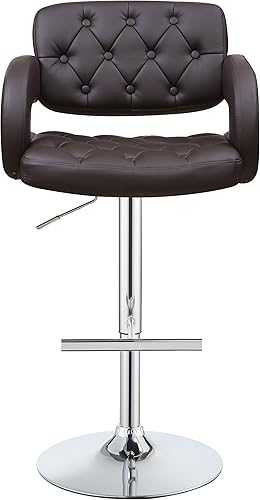 Miniatura 5 de Coaster Home Furnishings Silla de pub contemporánea de altura ajustable con respaldo medio, taburete de bar giratorio, taburete de bar con botón