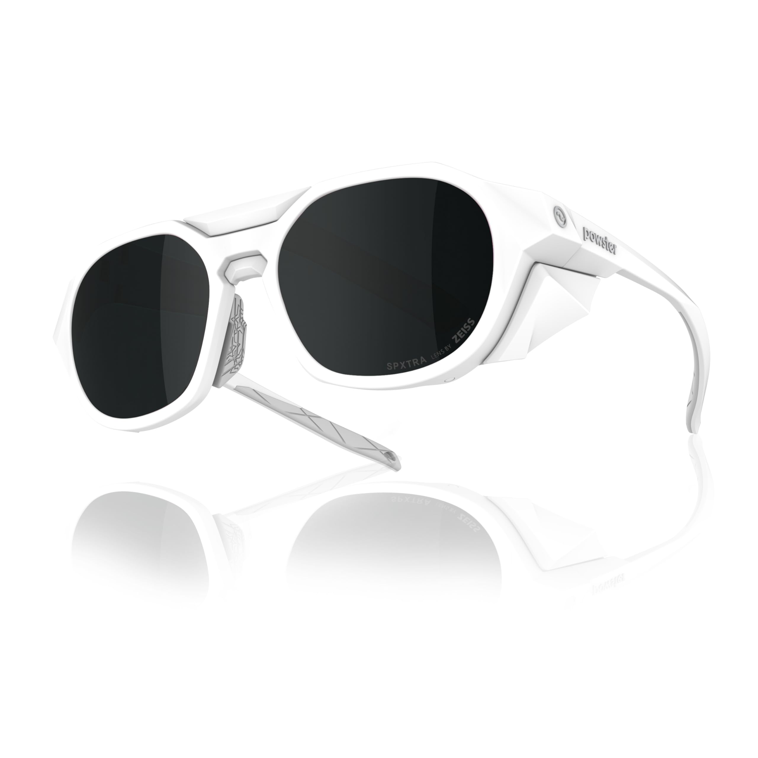 Powster Sport Sunglasses For Running Cycling Fishing UV Protection Sunglasses TR90 Lightweight Goggles For Men Women Wave Blk White Frame