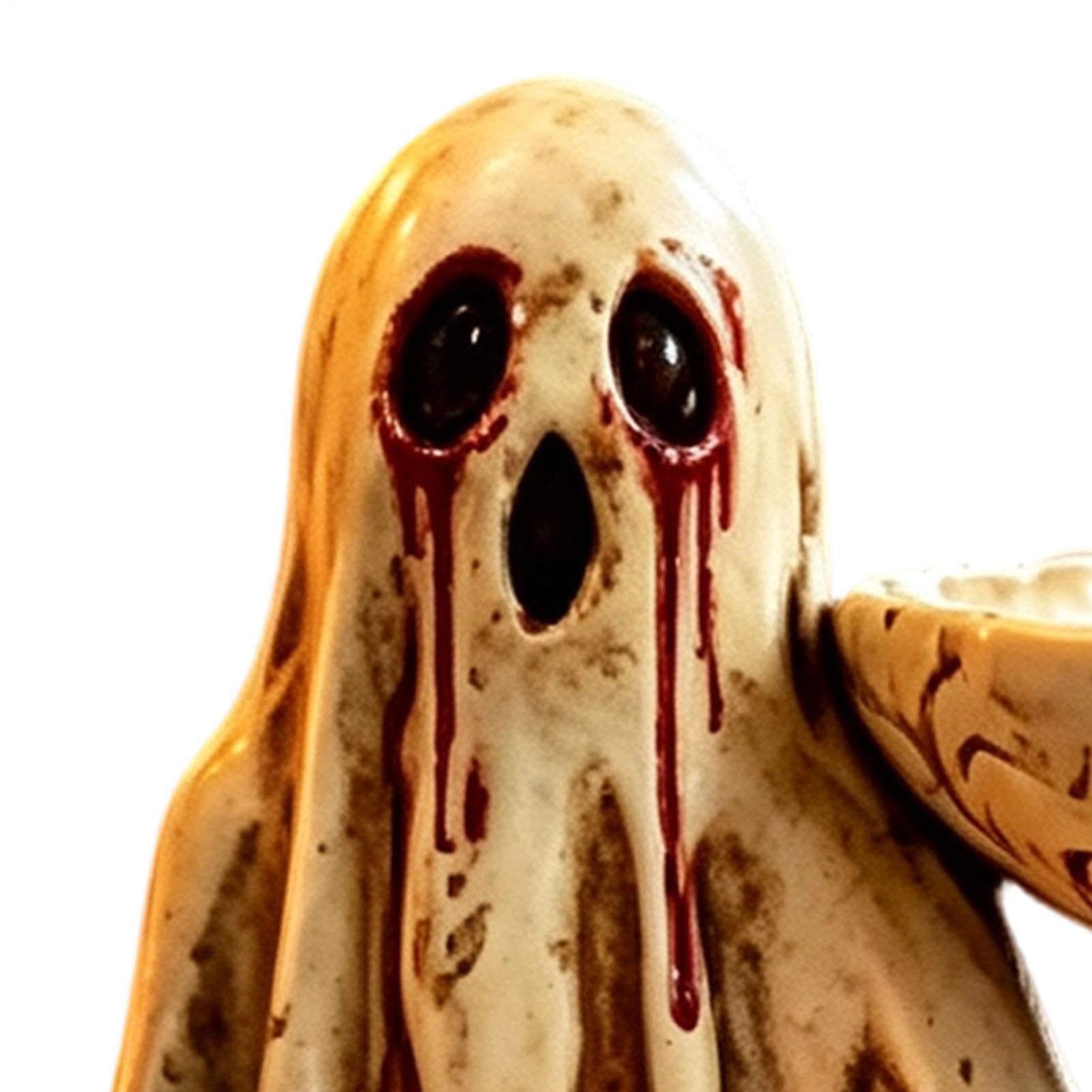 Portavelas de Halloween con forma de fantasma, centro de mesa con forma de