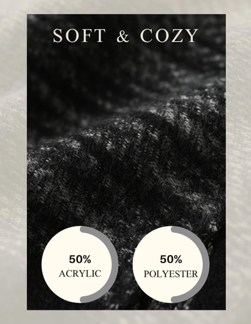 Ferand Women's Elegant Shawl Wraps Plaid Fringe Poncho Cozy Soft Blanket Scarf for Fall Winter - Image 5