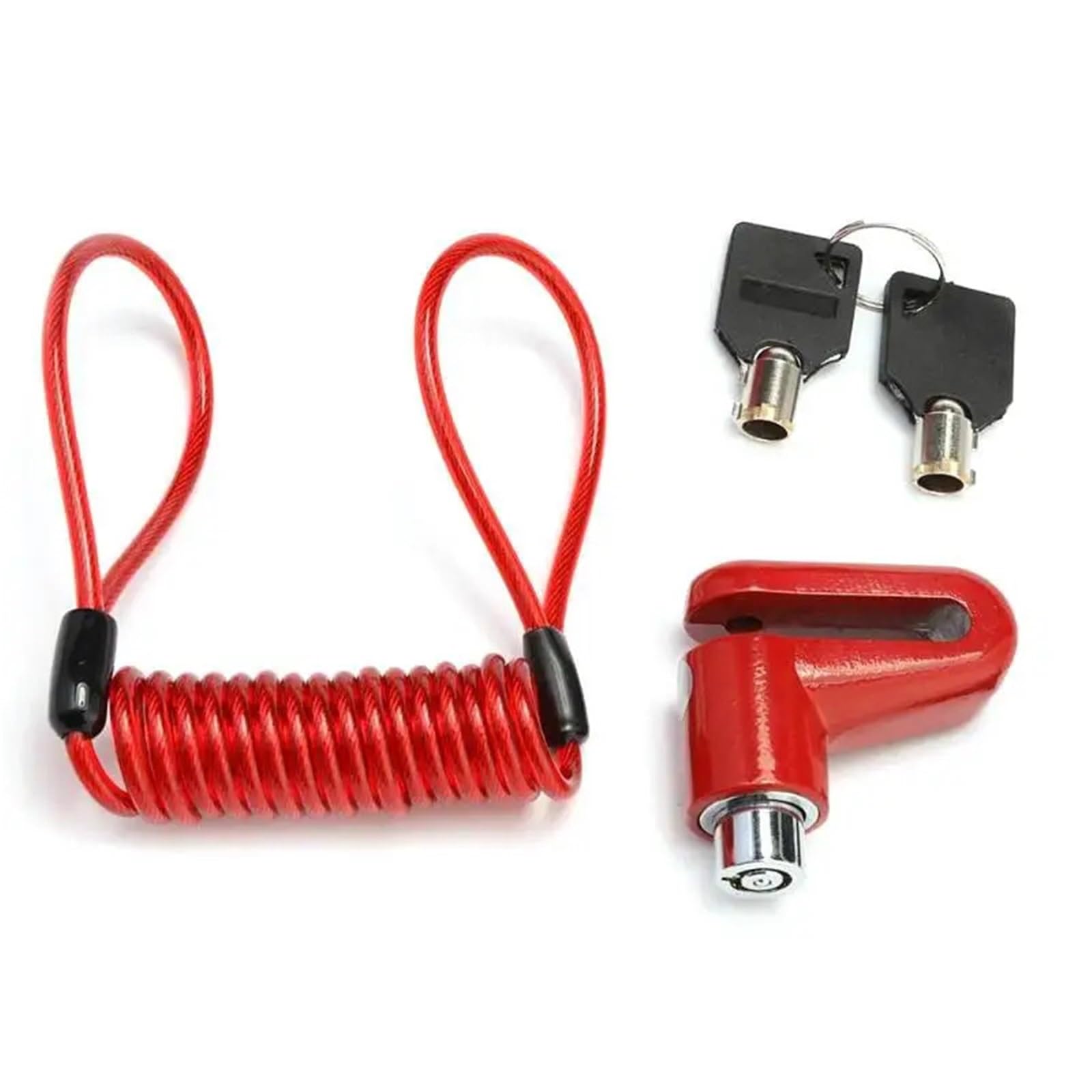Arupmn Red Chain Lock Scooter Anti-Theft Lock Universal Motorcycle Accessories Motorcycle Handlebar Lock(Red)