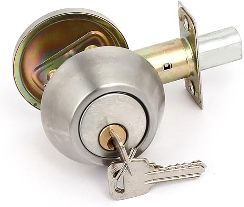 Miniatura 3 de IIVVERR Cerradura de bola de privacidad de metal para puerta de oficina en casa, 3.268 in x 2.559 in con llaves (puerta de oficina en casa, bola de