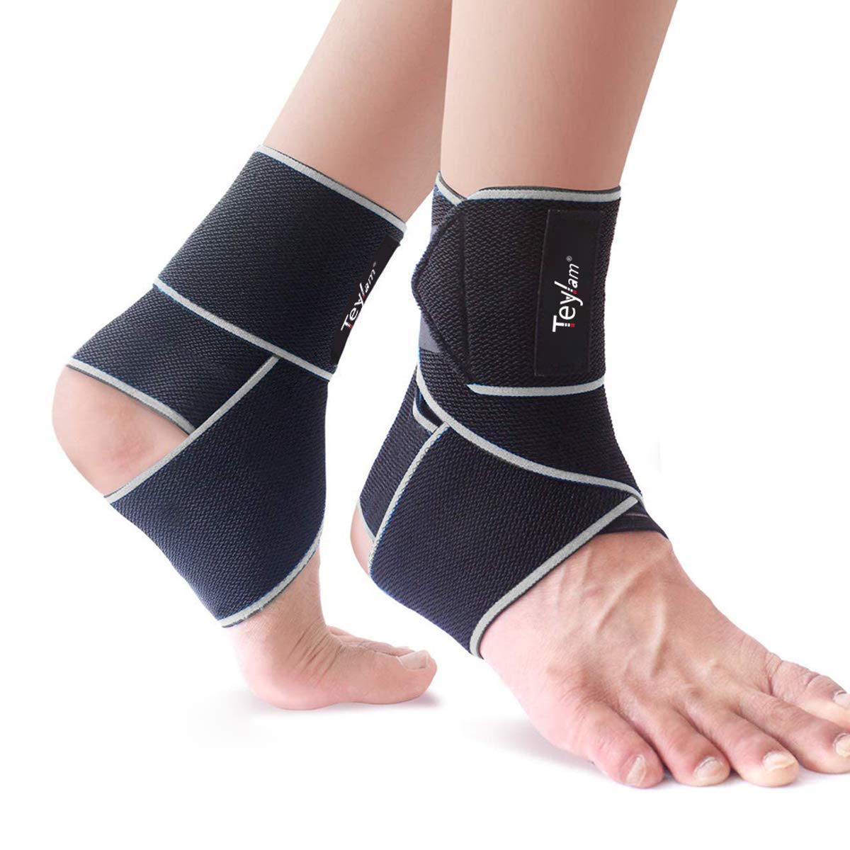 Teylam Knöchelbandage, Einstellbares Sprunggelenkbandage, Flexible Fußbandage, Ultra Dünn Knöchelstütze, Laufen Fussball, Rechte und Linke Fußgelenk