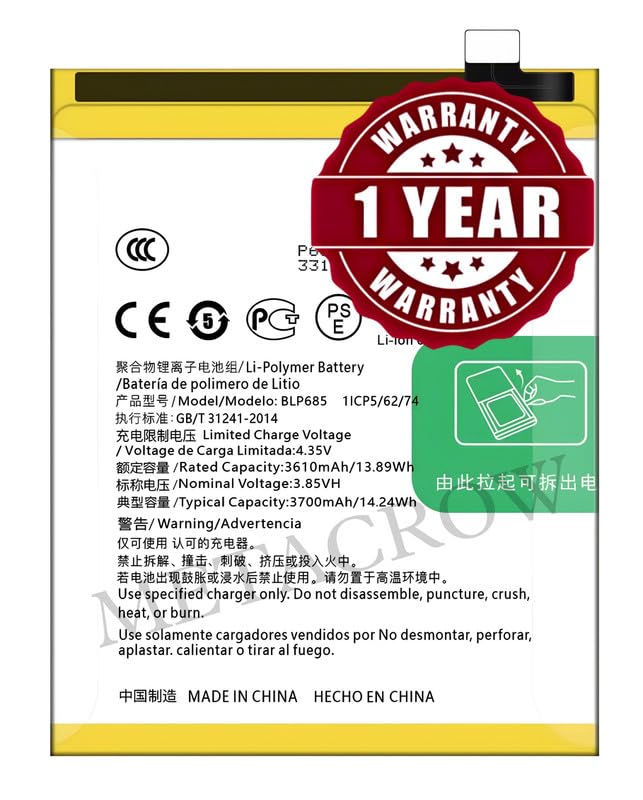 Image of Original BLP685 Battery Compatible for OnePlus 6T | OnePlus 7 - (3700mAh) - 1 Year Warranty JK10