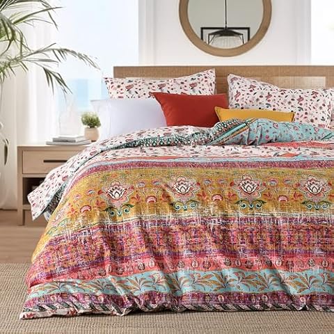 HORIMOTE HOME Bohemian Floral Duvet Cover Set Cover