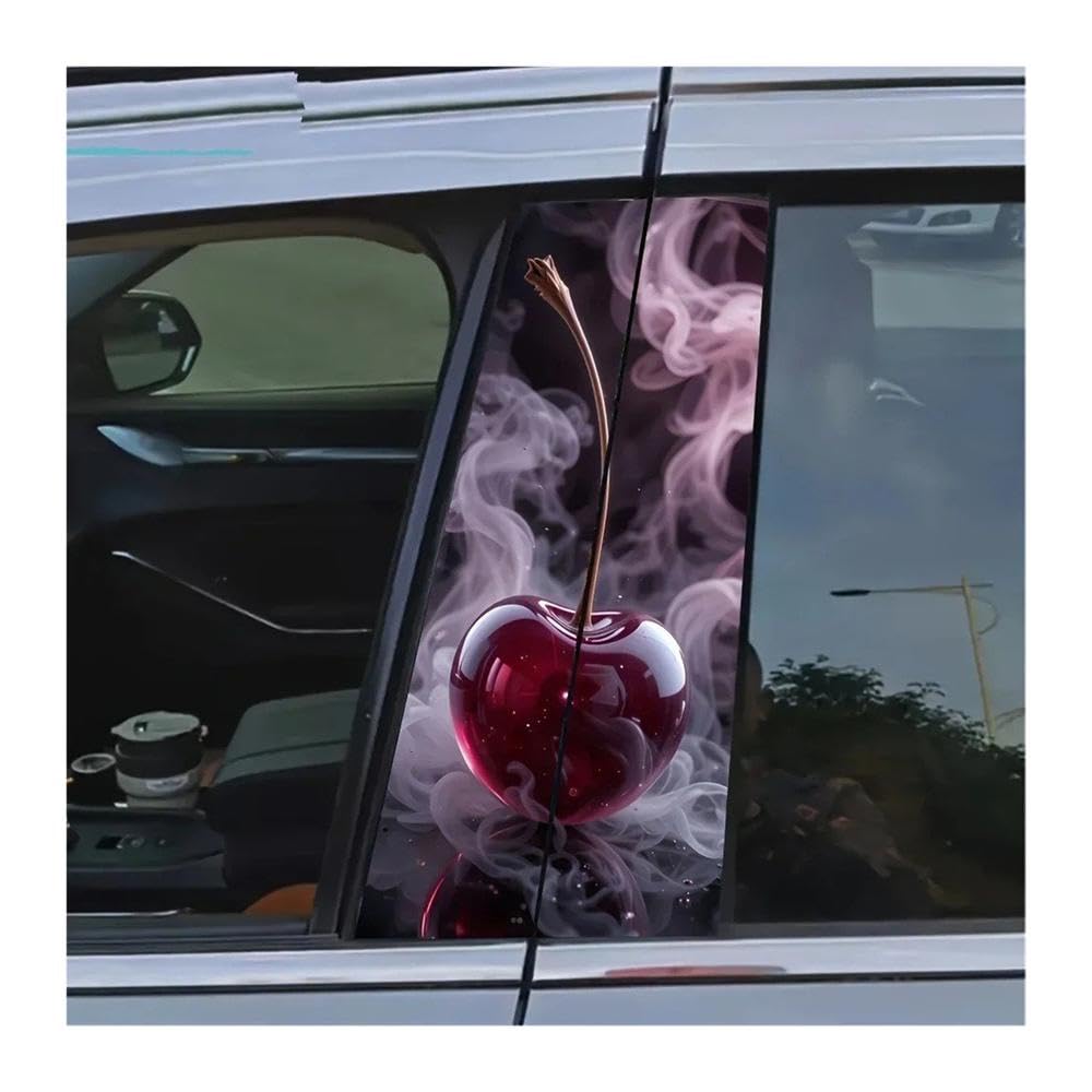 Bertdcx One Color Car Crystal Cherry Car B Pillar Stickers Self Adhesive Waterproof Auto Parts