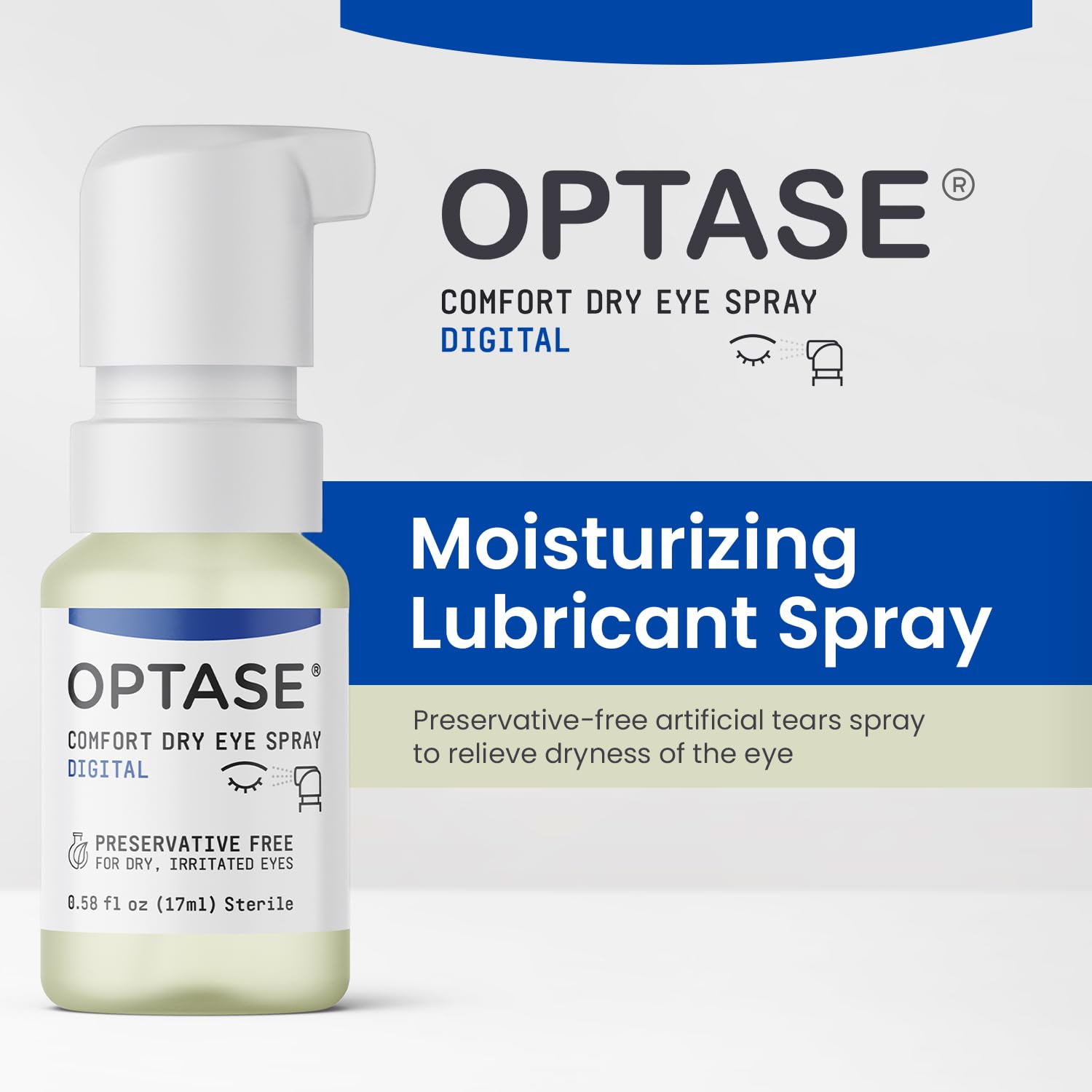 Optase Comfort Dry Eye Spray - Preservative Free Artificial Tears Drops Alternative - Dry Eye Drops in a Convenient Spray - Multi-Use Bottle, Contact Lens Safe - .58 fl oz — Amazon image 3