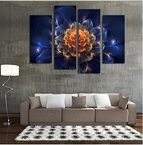 FAYM-Home living room decor paintings, no box landscaped wall paintings, purple flowers painted oil paintings, 4-piece set, 30cm*60cm*(2pcs)+30cm*80cm*(2pcs)
