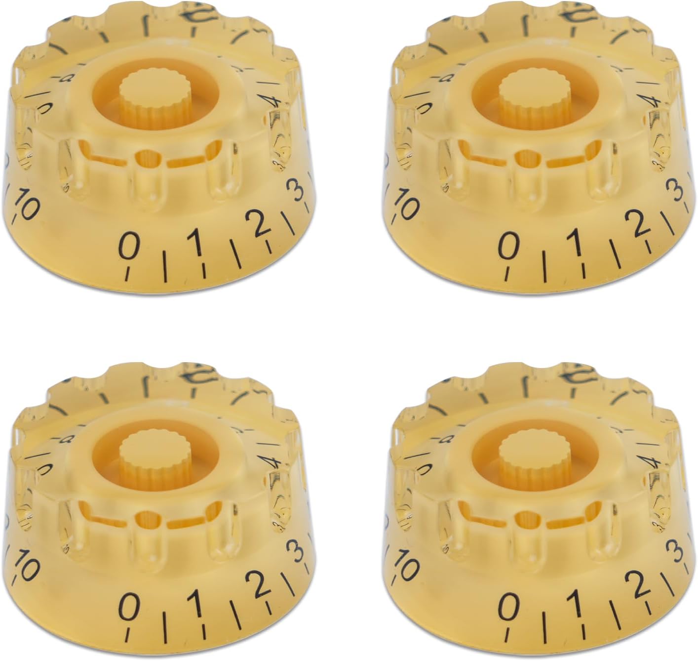 4pcs Crown Shape Electric Guitar Knobs Yellow Gear Speed Control Volume Tone Knobs for PRS/LP/SG/Les Paul Guitar Accessories Yellow