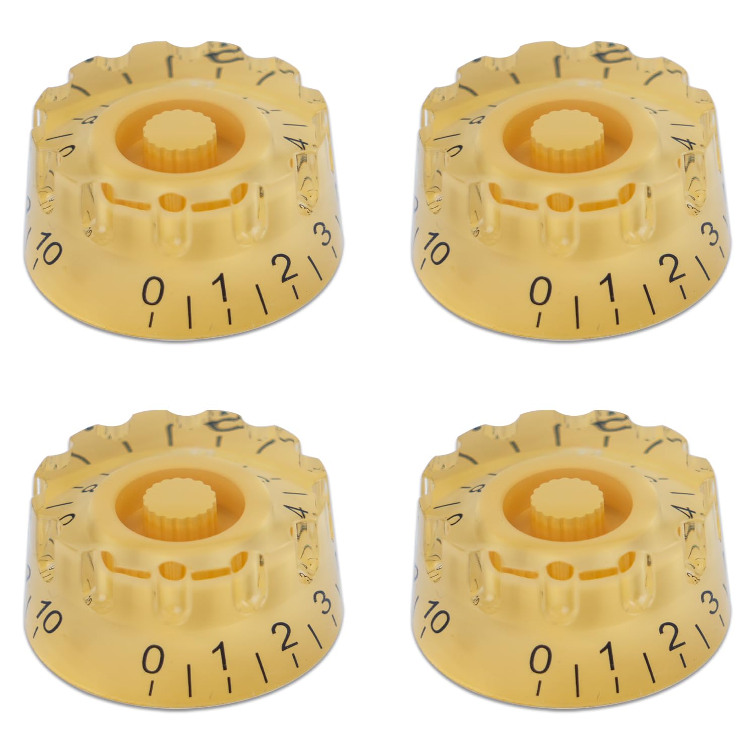 4pcs Crown Shape Electric Guitar Knobs Yellow Gear Speed Control Volume Tone Knobs for PRS/LP/SG/Les Paul Guitar Accessories Yellow