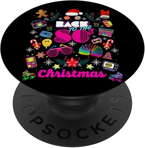 Funny Back to 80's Christmas Nostalgia Quotes Graphic Design PopSockets Standard PopGrip