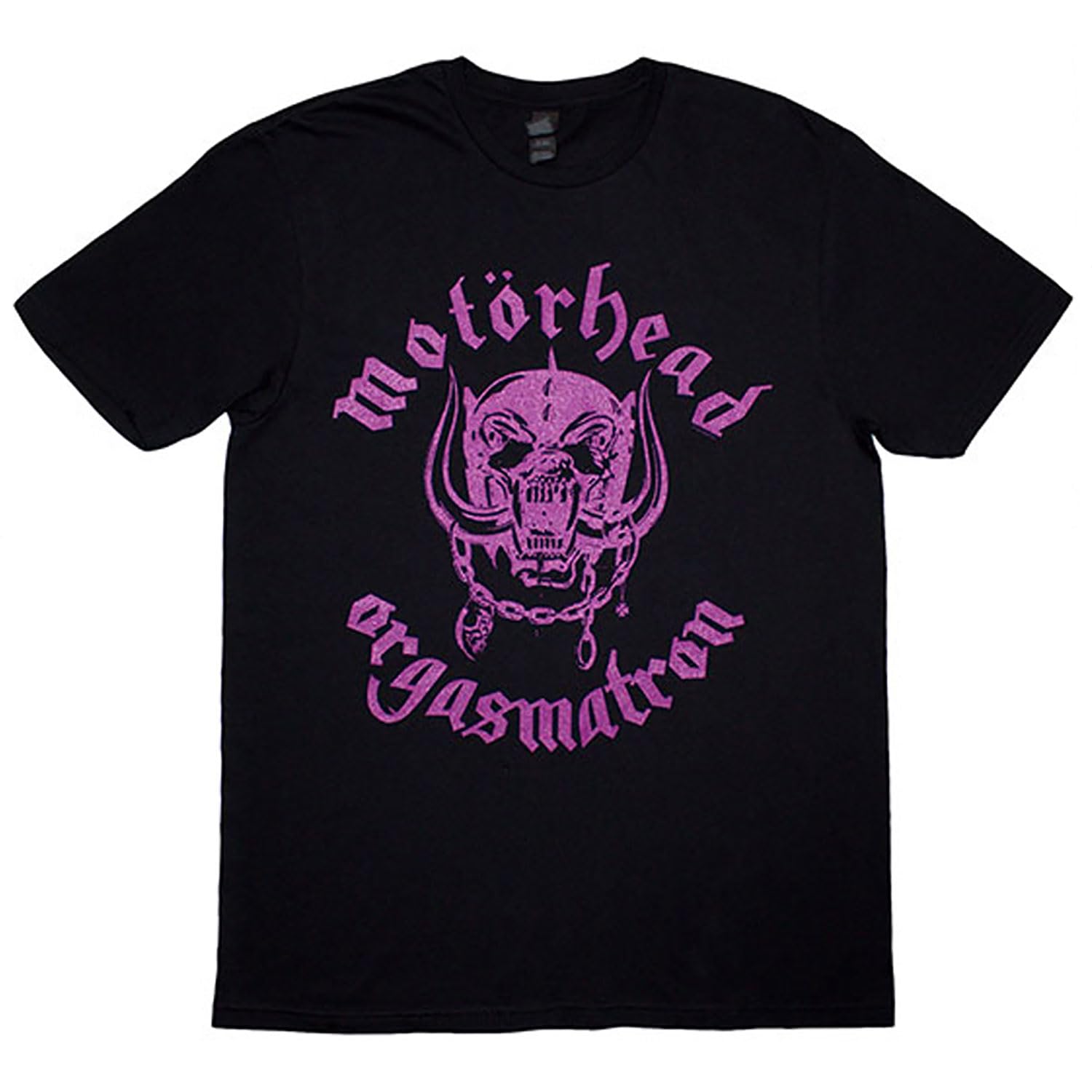 Motorhead Unisex Adult Orgasmatron Song Lyrics T-Shirt (L) (Black)