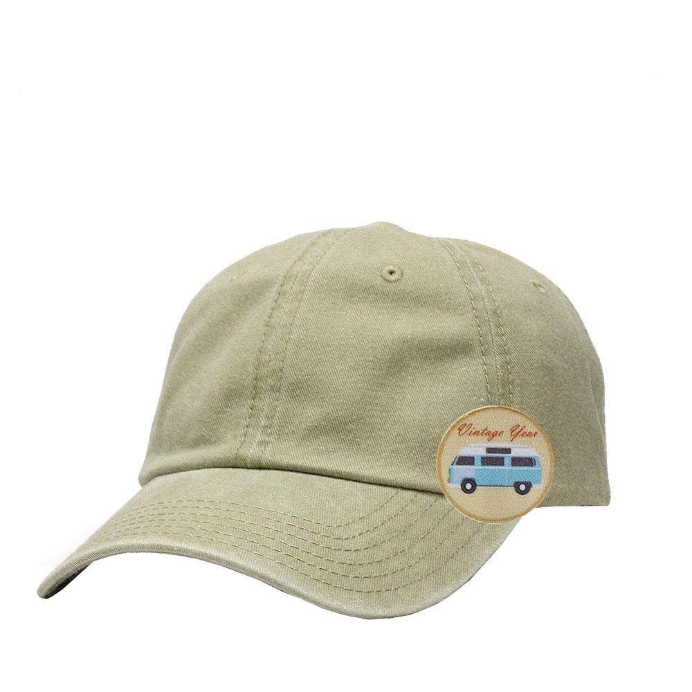 The Vintage YearPlain Vintage Washed Cotton Adjustable Dad Hat Baseball Cap