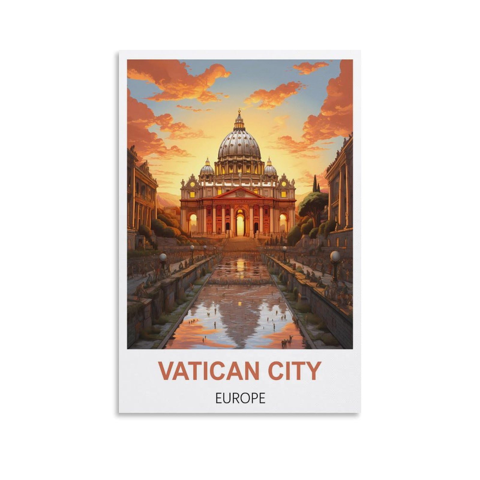 Vintage Metal Tin Signs Vatican City Europe,Metal Wall Decorative Tin Signs for Home Kitchen Bar Coffee Shop Club Orchard Decoration 30x30cm