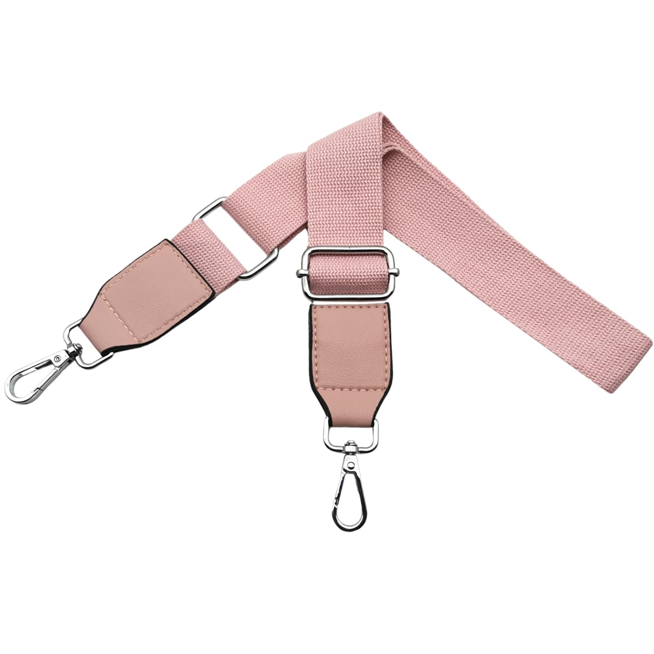 Omxyinma Bag Straps Replacement Handbag Strap Crossbody Shoulder Straps with Leather for Bags Wide 3.8 cm with Silver Hardware Buckle, for Women，Pink, Q2-03
