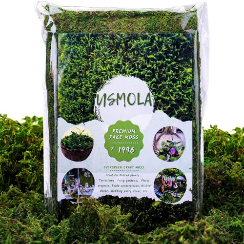 Usmola Fake Moss, Artificial Green Moss for Potted...