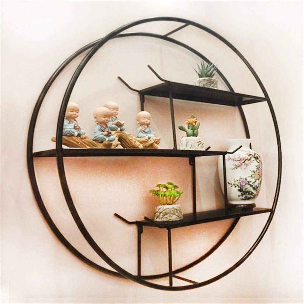 Amazon|ウォールシェルフシンプルな円形シェルフ、ブラックメタル Amazon|ウォールシェルフシンプルな円形シェルフ、ブラックメタル